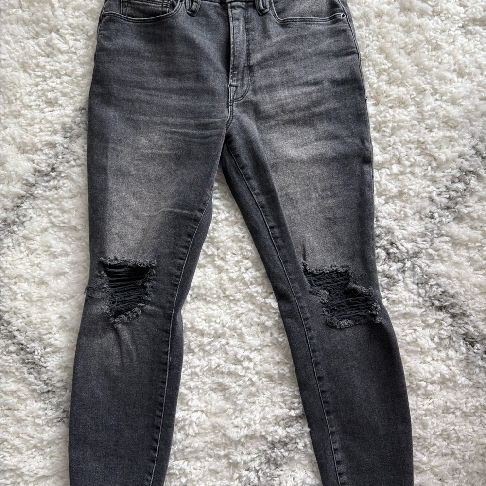 Good American Distressed Black Skinny Jeans